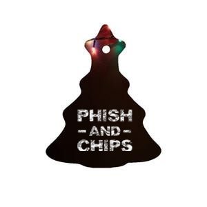 P.H.I.S.H And Chips Funny Hacker Ceramic Tree Ornament