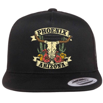 Phoenix Arizona Design Desert Vintage Cactus Flat Bill Trucker Hat