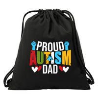 Proud Autism Dad Autism Awareness Day Drawstring Bag