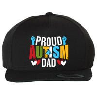 Proud Autism Dad Autism Awareness Day Wool Snapback Cap