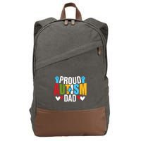 Proud Autism Dad Autism Awareness Day Cotton Canvas Backpack