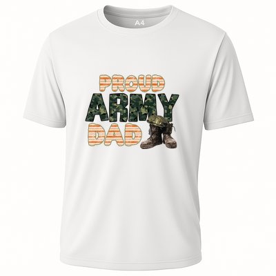 Proud Army Dad Boots Veteran Camo Gift Father's Day Performance Shirt
