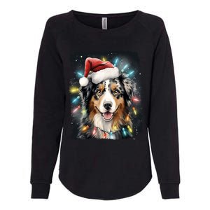 Pop Art Dog Christmas Australian Shepherd Gift Womens California Wash Sweatshirt