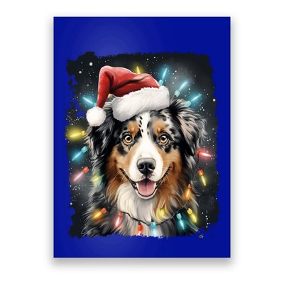 Pop Art Dog Christmas Australian Shepherd Gift Poster