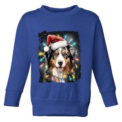 Pop Art Dog Christmas Australian Shepherd Gift Toddler Sweatshirt