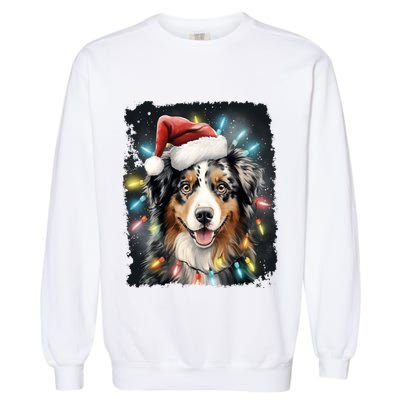 Pop Art Dog Christmas Australian Shepherd Gift Garment-Dyed Sweatshirt