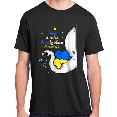 Proud Auntie Down Syndrome Awareness Day Elephant T21 Wo Adult ChromaSoft Performance T-Shirt