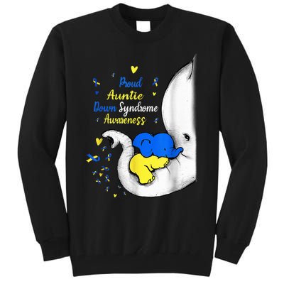 Proud Auntie Down Syndrome Awareness Day Elephant T21 Wo Tall Sweatshirt