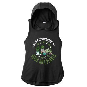 Plants And Dogs Funny Plant Lover Dog Lover Plant Ladies PosiCharge Tri-Blend Wicking Draft Hoodie Tank