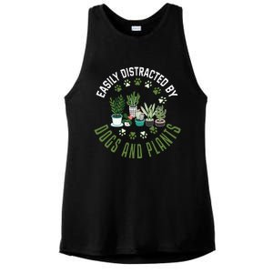 Plants And Dogs Funny Plant Lover Dog Lover Plant Ladies PosiCharge Tri-Blend Wicking Tank