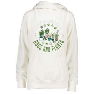 Plants And Dogs Funny Plant Lover Dog Lover Plant Womens Funnel Neck Pullover Hood