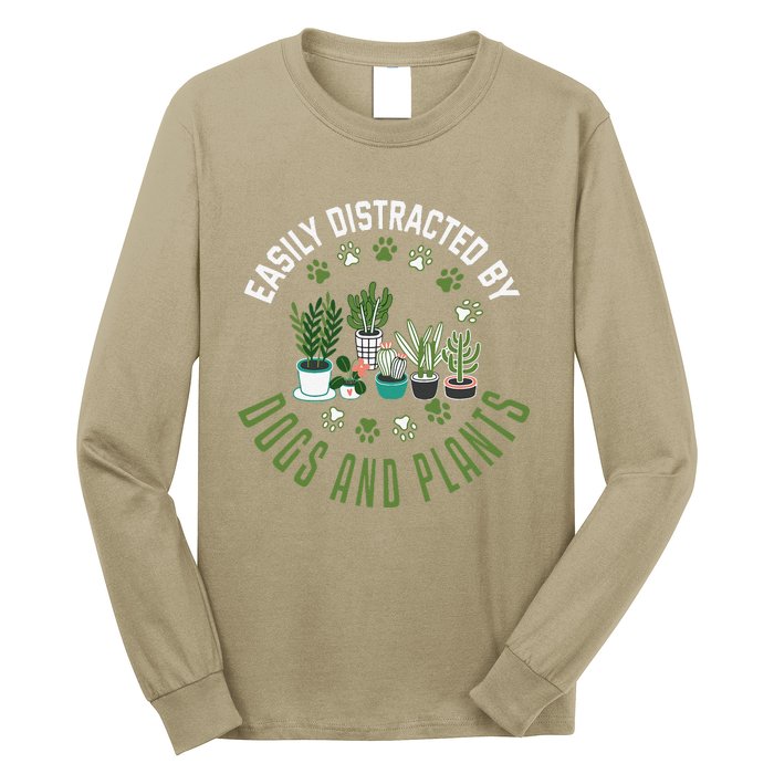 Plants And Dogs Funny Plant Lover Dog Lover Plant Long Sleeve Shirt