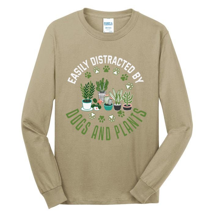 Plants And Dogs Funny Plant Lover Dog Lover Plant Tall Long Sleeve T-Shirt