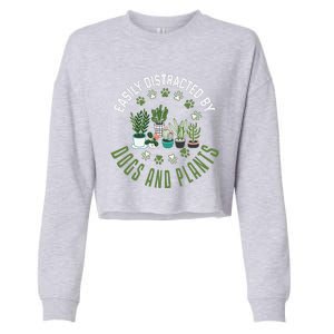 Plants And Dogs Funny Plant Lover Dog Lover Plant Cropped Pullover Crew