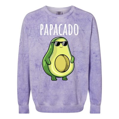 Pregnancy Announcements Dad Funny Papacado Colorblast Crewneck Sweatshirt