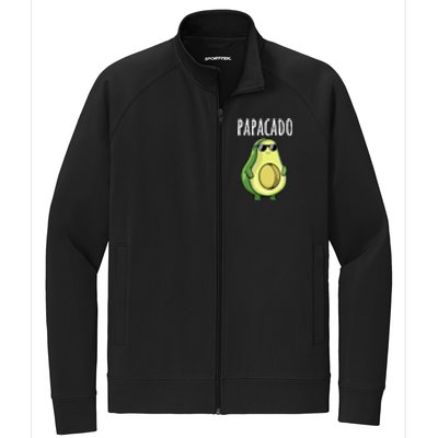 Pregnancy Announcements Dad Funny Papacado Stretch Full-Zip Cadet Jacket