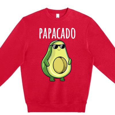 Pregnancy Announcements Dad Funny Papacado Premium Crewneck Sweatshirt