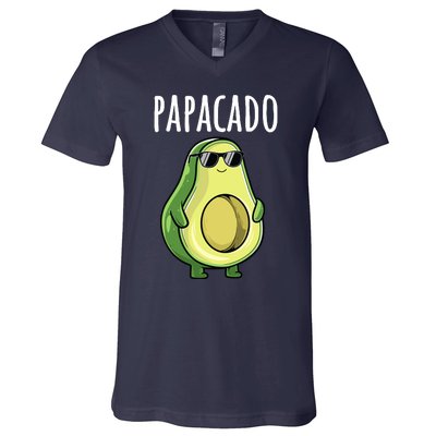 Pregnancy Announcements Dad Funny Papacado V-Neck T-Shirt