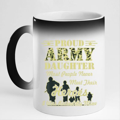 Proud Army Daughter Gift 11oz Black Color Changing Mug