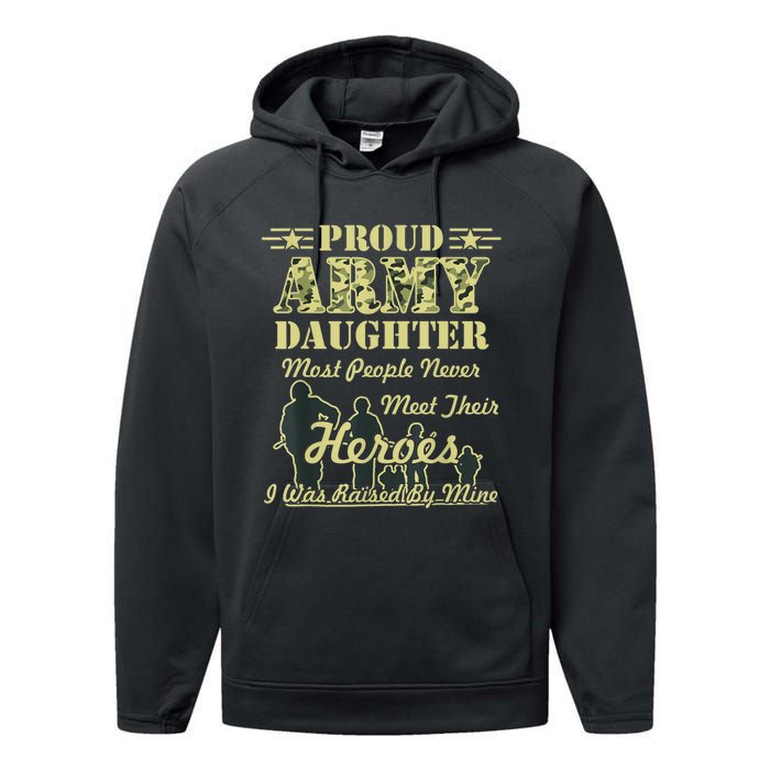 Proud Army Daughter Gift Performance Fleece Hoodie