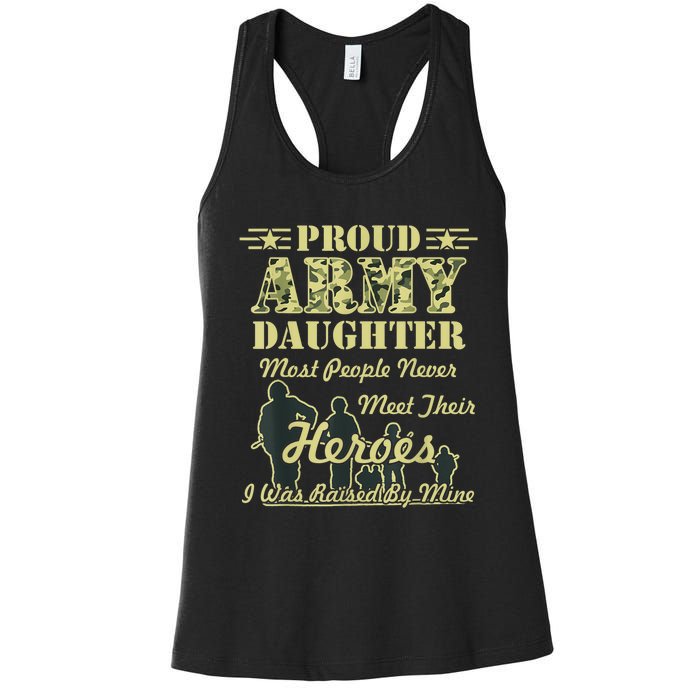 Proud Army Daughter Gift Women's Racerback Tank