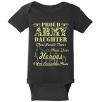 Proud Army Daughter Gift Baby Bodysuit