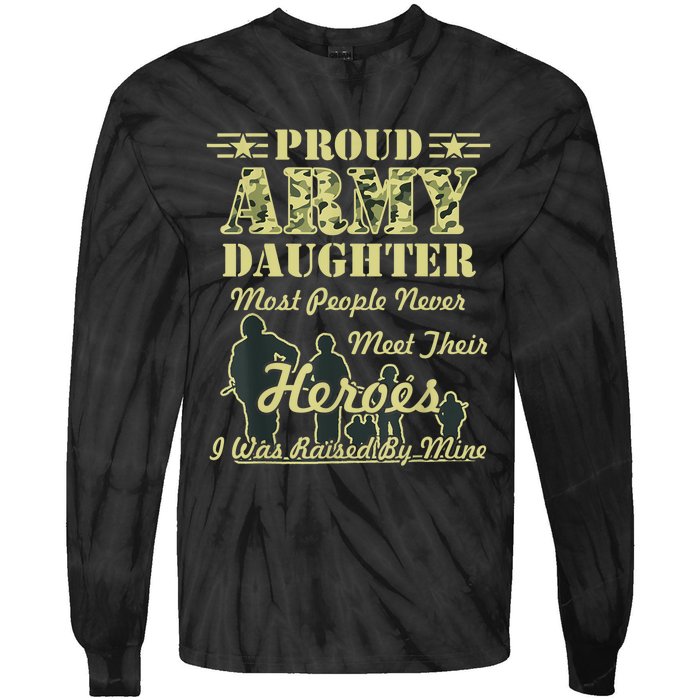 Proud Army Daughter Gift Tie-Dye Long Sleeve Shirt