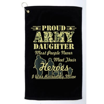 Proud Army Daughter Gift Platinum Collection Golf Towel