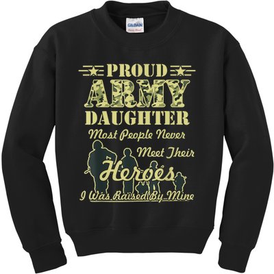 Proud Army Daughter Gift Kids Sweatshirt