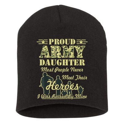 Proud Army Daughter Gift Short Acrylic Beanie