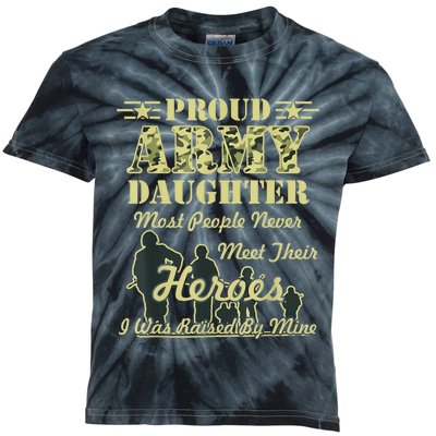 Proud Army Daughter Gift Kids Tie-Dye T-Shirt