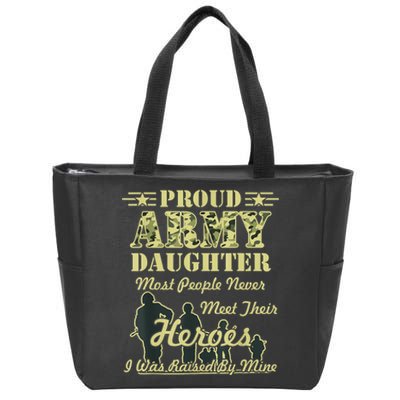 Proud Army Daughter Gift Zip Tote Bag