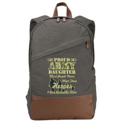 Proud Army Daughter Gift Cotton Canvas Backpack