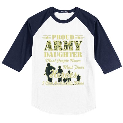 Proud Army Daughter Gift Baseball Sleeve Shirt