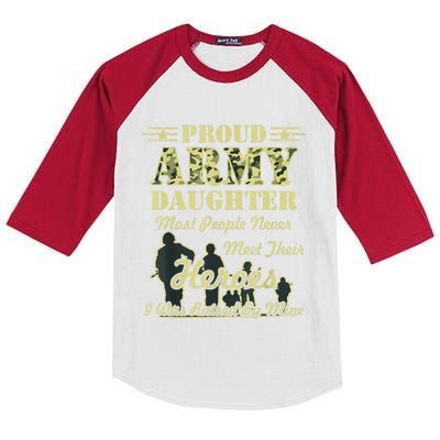 Proud Army Daughter Gift Kids Colorblock Raglan Jersey