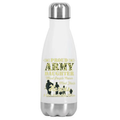 Proud Army Daughter Gift Stainless Steel Insulated Water Bottle