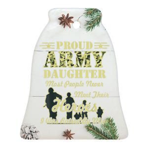 Proud Army Daughter Gift Ceramic Bell Ornament