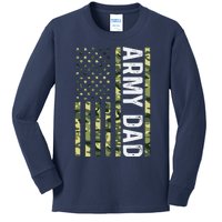 Proud Army Dad United States Usa Flag For FatherS Day Kids Long Sleeve Shirt