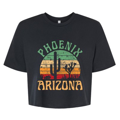 Phoenix Arizona Desert Cactus Retro Sunset Outdoors Retro Bella+Canvas Jersey Crop Tee