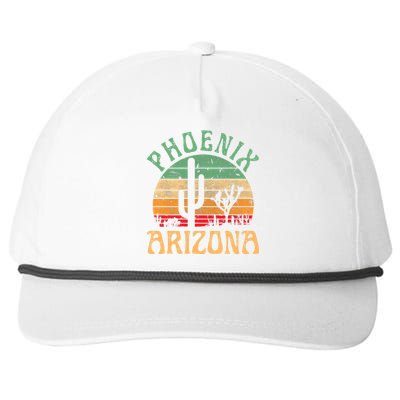 Phoenix Arizona Desert Cactus Retro Sunset Outdoors Retro Snapback Five-Panel Rope Hat