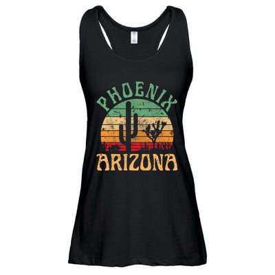 Phoenix Arizona Desert Cactus Retro Sunset Outdoors Retro Ladies Essential Flowy Tank