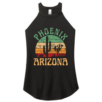 Phoenix Arizona Desert Cactus Retro Sunset Outdoors Retro Women's Perfect Tri Rocker Tank