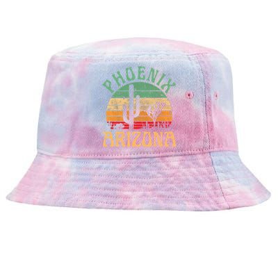 Phoenix Arizona Desert Cactus Retro Sunset Outdoors Retro Tie-Dyed Bucket Hat