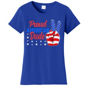 Proud American Dude 4th Of July Usa Flag Patriotic Meaningful Gift Women's T-Shirt