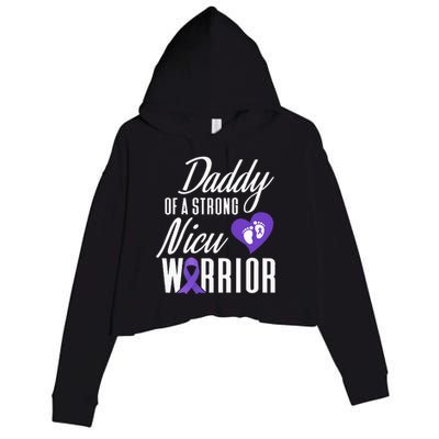 Prematurity Awareness Daddy Nicu Warrior Preemie Dad Crop Fleece Hoodie