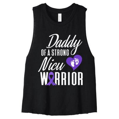 Prematurity Awareness Daddy Nicu Warrior Preemie Dad Women's Racerback Cropped Tank