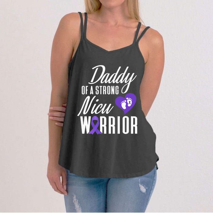 Prematurity Awareness Daddy Nicu Warrior Preemie Dad Women's Strappy Tank