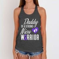 Prematurity Awareness Daddy Nicu Warrior Preemie Dad Women's Knotted Racerback Tank