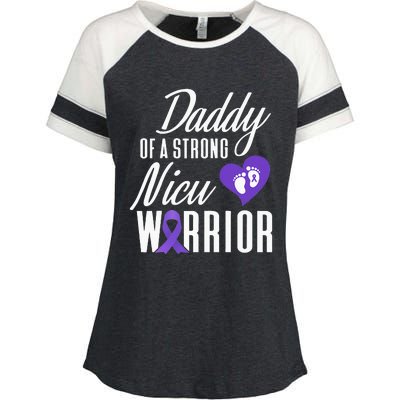 Prematurity Awareness Daddy Nicu Warrior Preemie Dad Enza Ladies Jersey Colorblock Tee