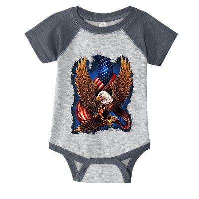 Patriotic American Design With Eagle And Flag Infant Baby Jersey Bodysuit